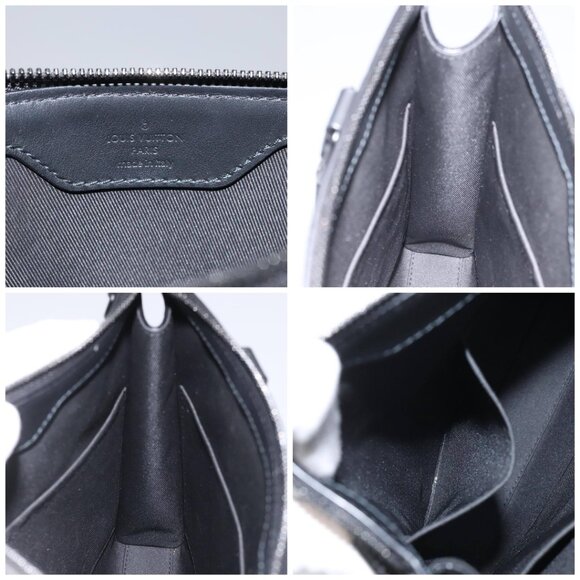 LOUIS VUITTON Monogram Taurillon Clemence Sac Plat Cloth Bag M21884 Auth PP196 - Picture 14 of 15